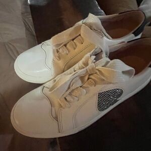 Kate Spade White Sneakers with Black Accents